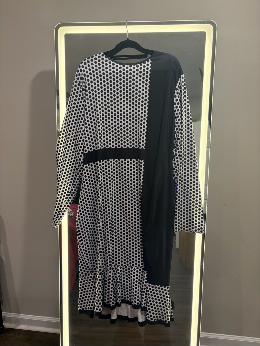 SHEIN Black & White Polka Dot Maxi Dress